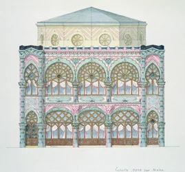 Erhebung eines Café-Konzerts, aus einem Folio von Entwürfen, um 1870